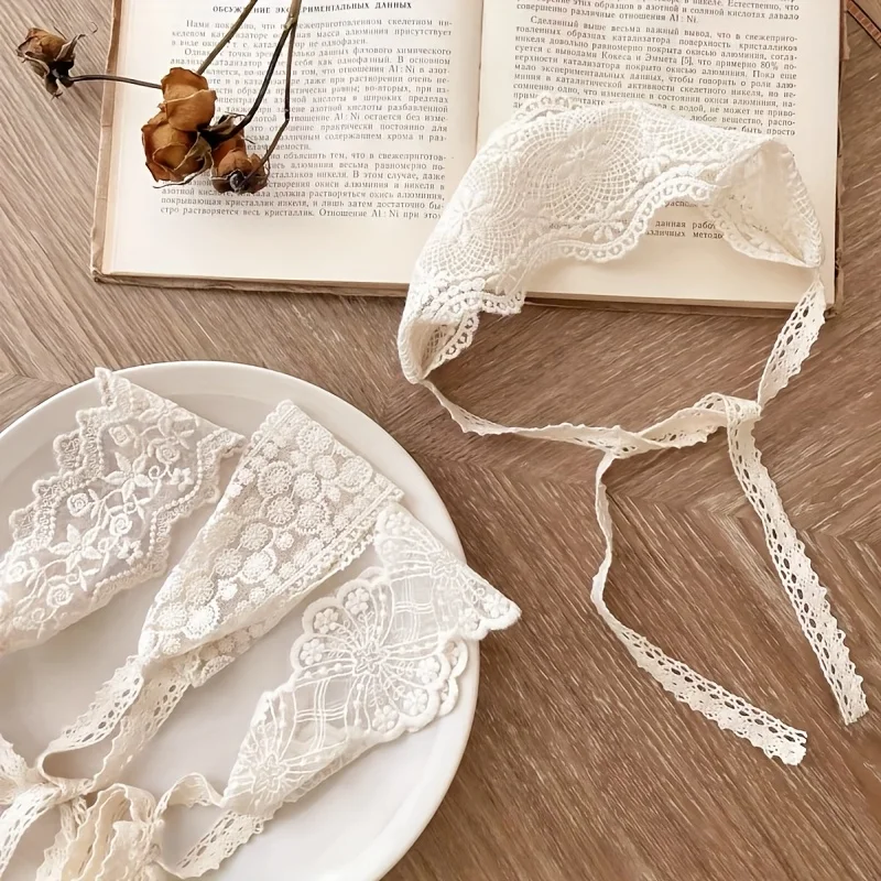 1 Stück weißes Spitzen-Haaraccessoire, elastisches Stirnband mit Blumenmuster, geeignet für Frauen zum Fixieren des Haares, für Ausflüge und als Haaraccessoire für Fotoshootings – Detail 3