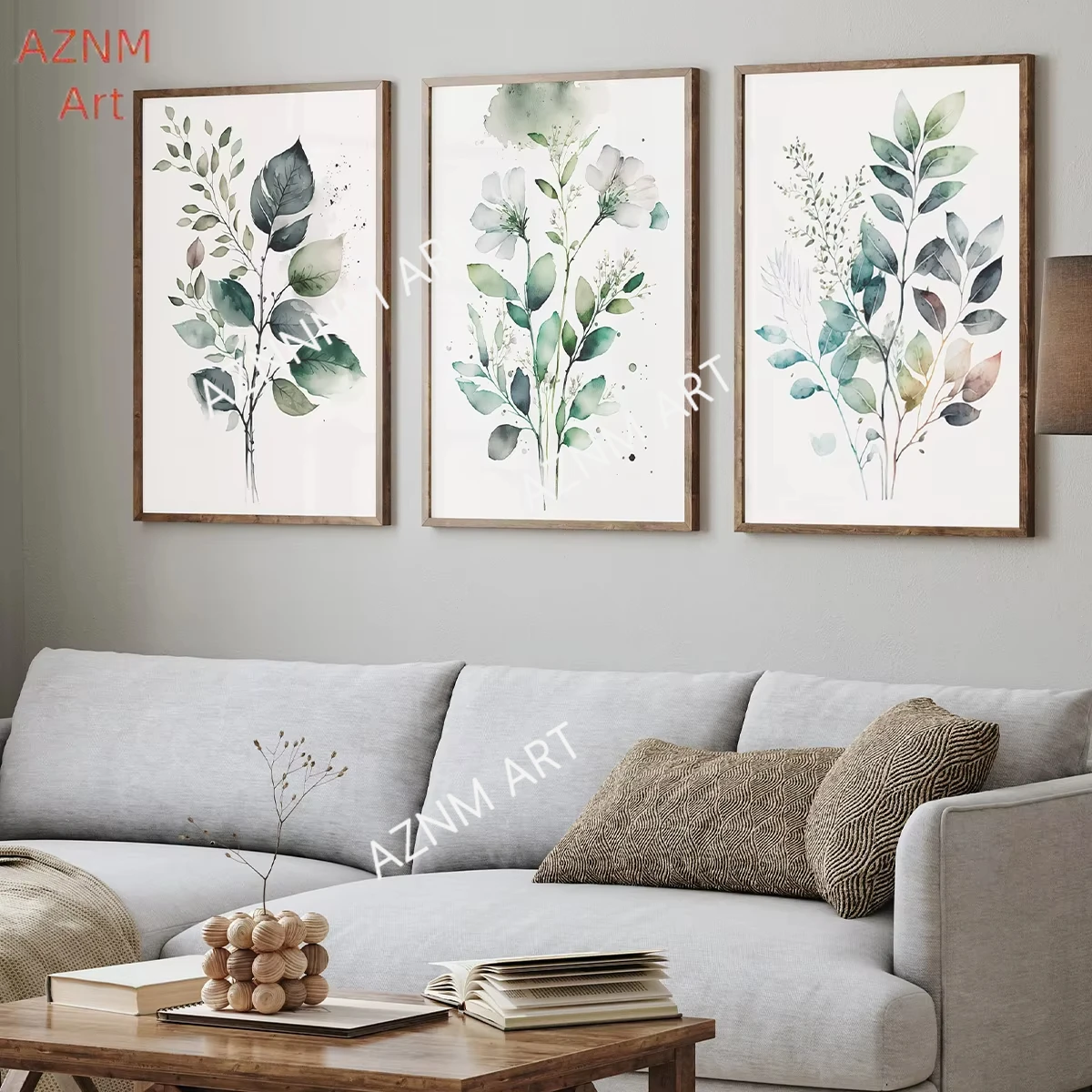 1/3 stücke Aquarell Botanische Eukalyptus Floral Leinwand Druck Poster Moderne Pflanze Kunstdruck Wohnzimmer Wohnkultur Kunst Poster geschenke
