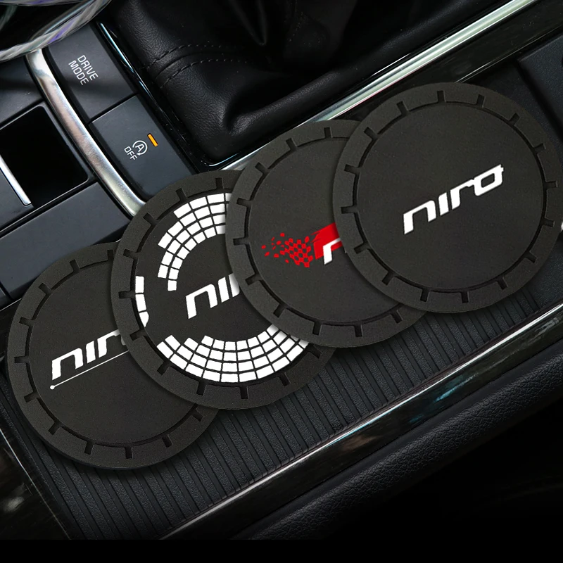 Car Coaster Water Cup Non-Slip Silica Gel Pad Holder Mat For KIA Niro 2023 2022 2019 hybird 2020 2024 ev 2018 2017 Accessories