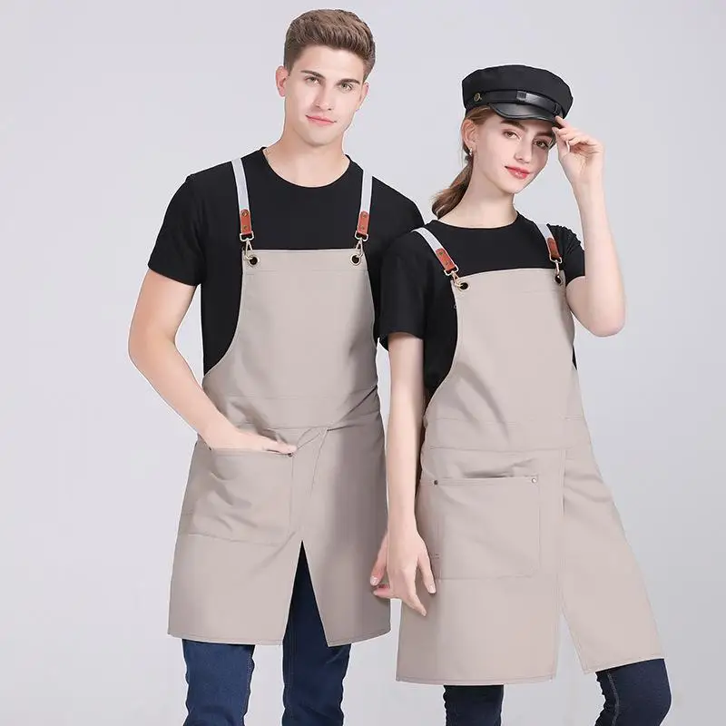 Canvas Buckle Fork Kitchen Apron Printed Pattern Name Beauty Painting Coffee Shop Restaurant Nail Art Work Apron