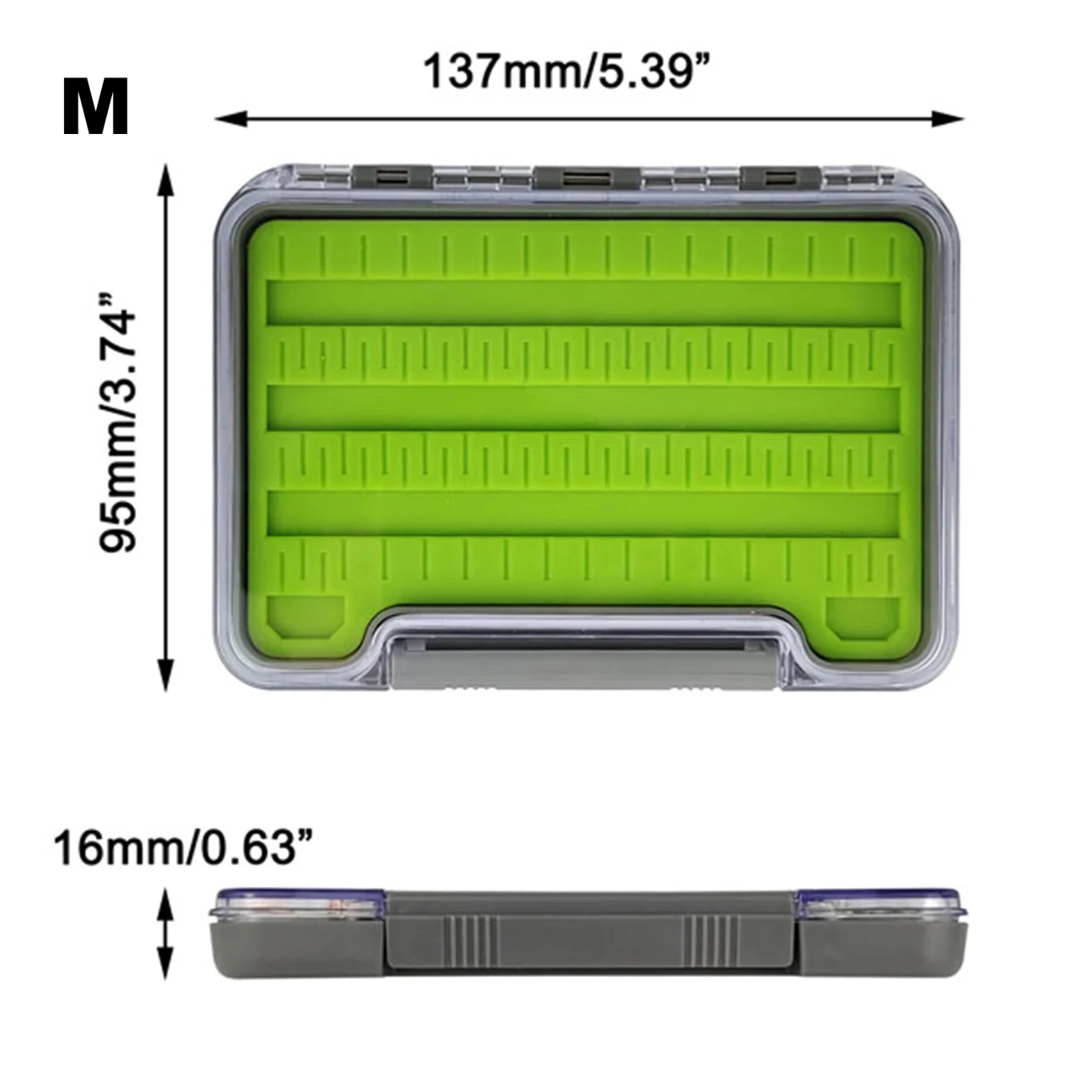 Waterproof Fly Box Silicone Pad Foam Transparent Fishing Box Fishing