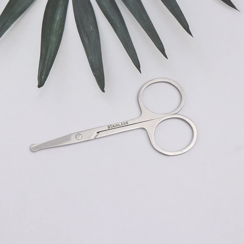 Round Head Safety Scissors Eyebrow Makeup Beauty Nose Hair Trimmer Scissors Eyebrow With Sharp Head Tool Stainless Steel