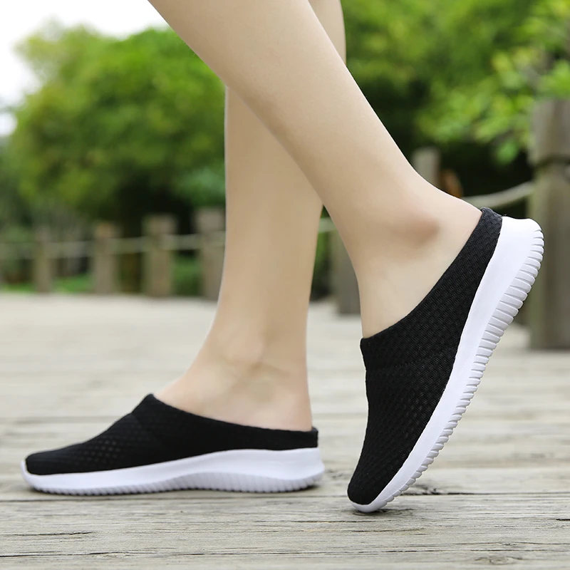 Summer Sandals for Women Breathable Soft Sole Half Slippers Mesh Comfortable Sandals Outdoor Beach Shoes footwear for woman