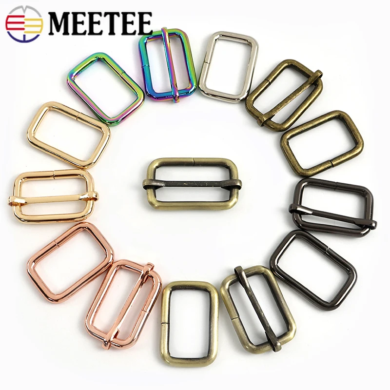 

5/10Pcs 16-50mm D Ring Tri-glide Adjust Roller Pin Buckle Slider Clasp Handbag Bag Strap Web Connector Hook Hardware Accessoies