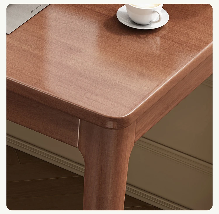 Nordic solid wood desktop computer desk with bookshelf, simple household student writing desk with keyboard stand for school use view 2