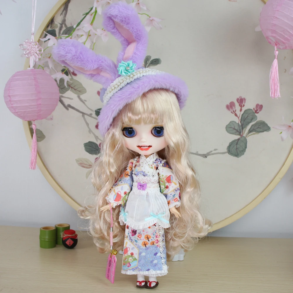 ICY DBS Blyth 1/6 Kimono with Cute Bunny Hat Set Anime Girl BJD