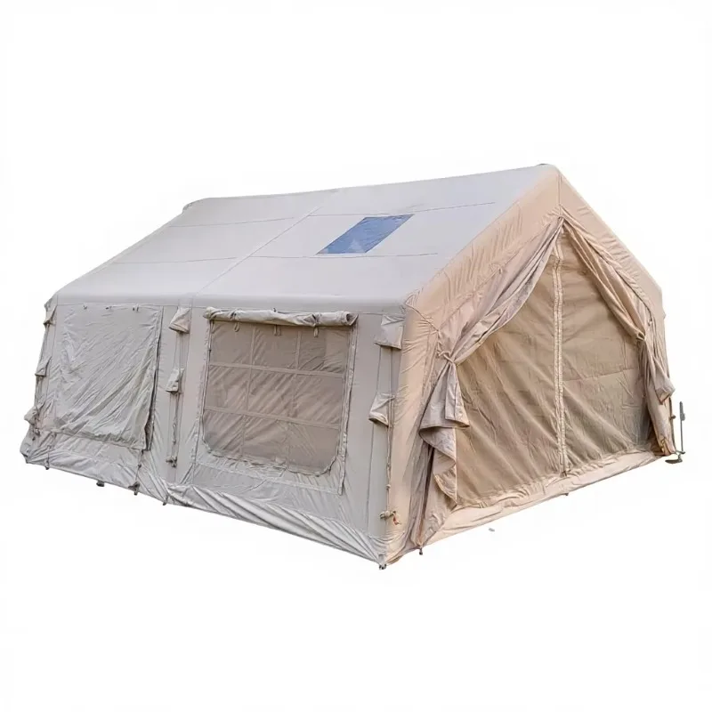 Outdoor Inflatable Glamping Safari Tent for Party All Season Double Layer Waterproof Canvas House Family Tent