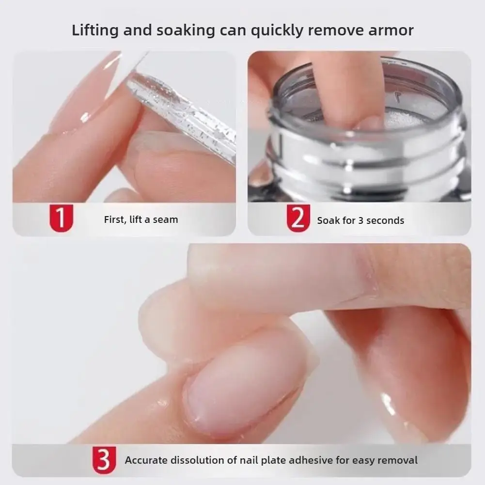 Éponge à ongles dissolvant de colle, Solution à dégagement rapide pour porter et enlever l'armure, eau d'élimination des ongles sans endommager