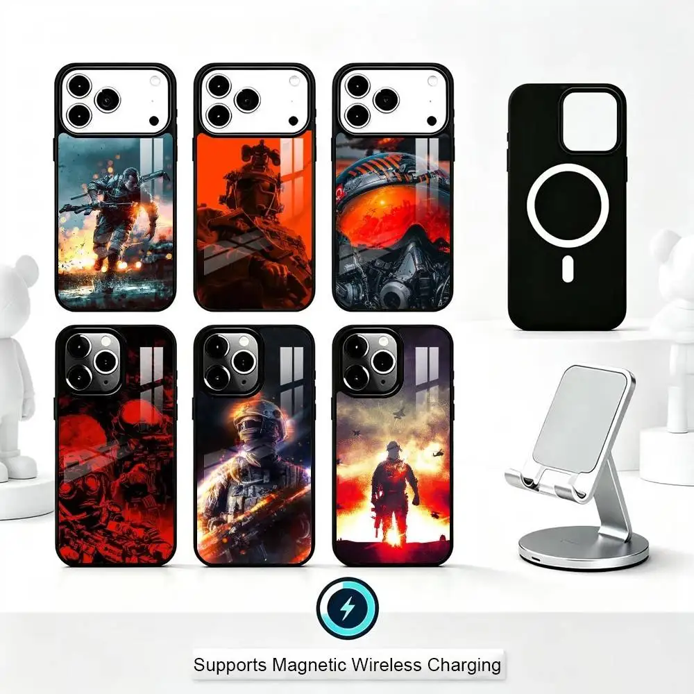B-BattlefieldS 6 shooting Phone Case For iPhone17,16,15,14,13,12,11 Plus,Pro Supports Magnetic Wireless Charging
