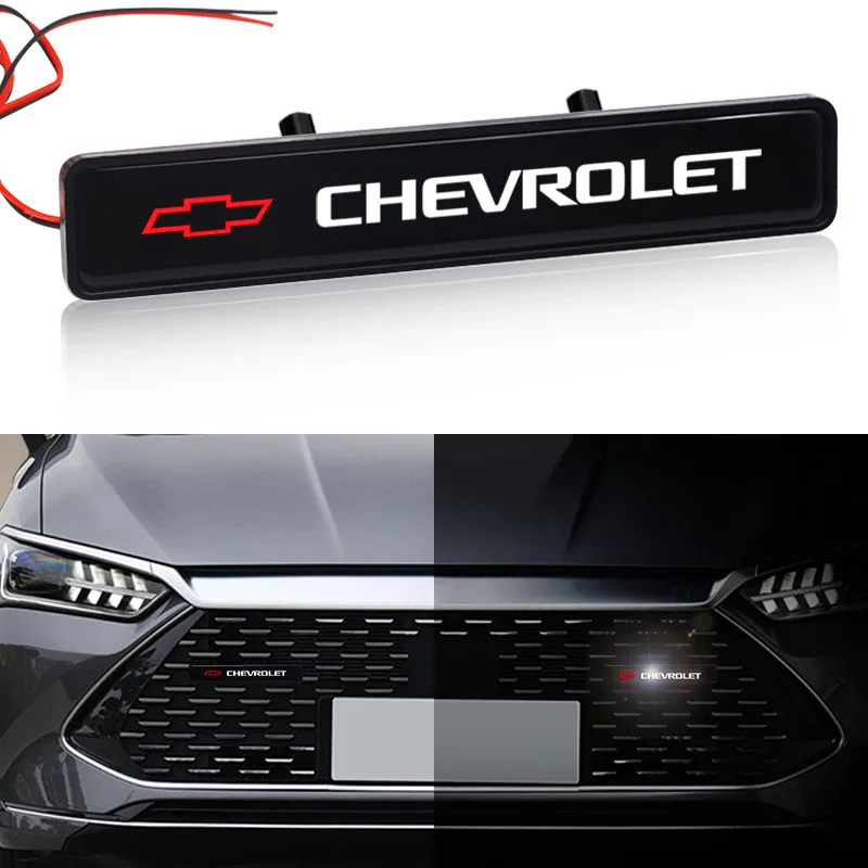 1Pcs Car Decorative Light LED Front Hood Grille Emblem Badge Decor for Chevrolet Lacetti Captiva Aveo T250 Epica Lanos Cobalt