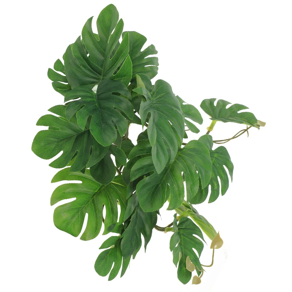 

Artificial Hanging Plants Reptile Terrarium Decor Lifelike Pendant Vine Fake Green Leaves Habitat Pet Cage Ornament Easy