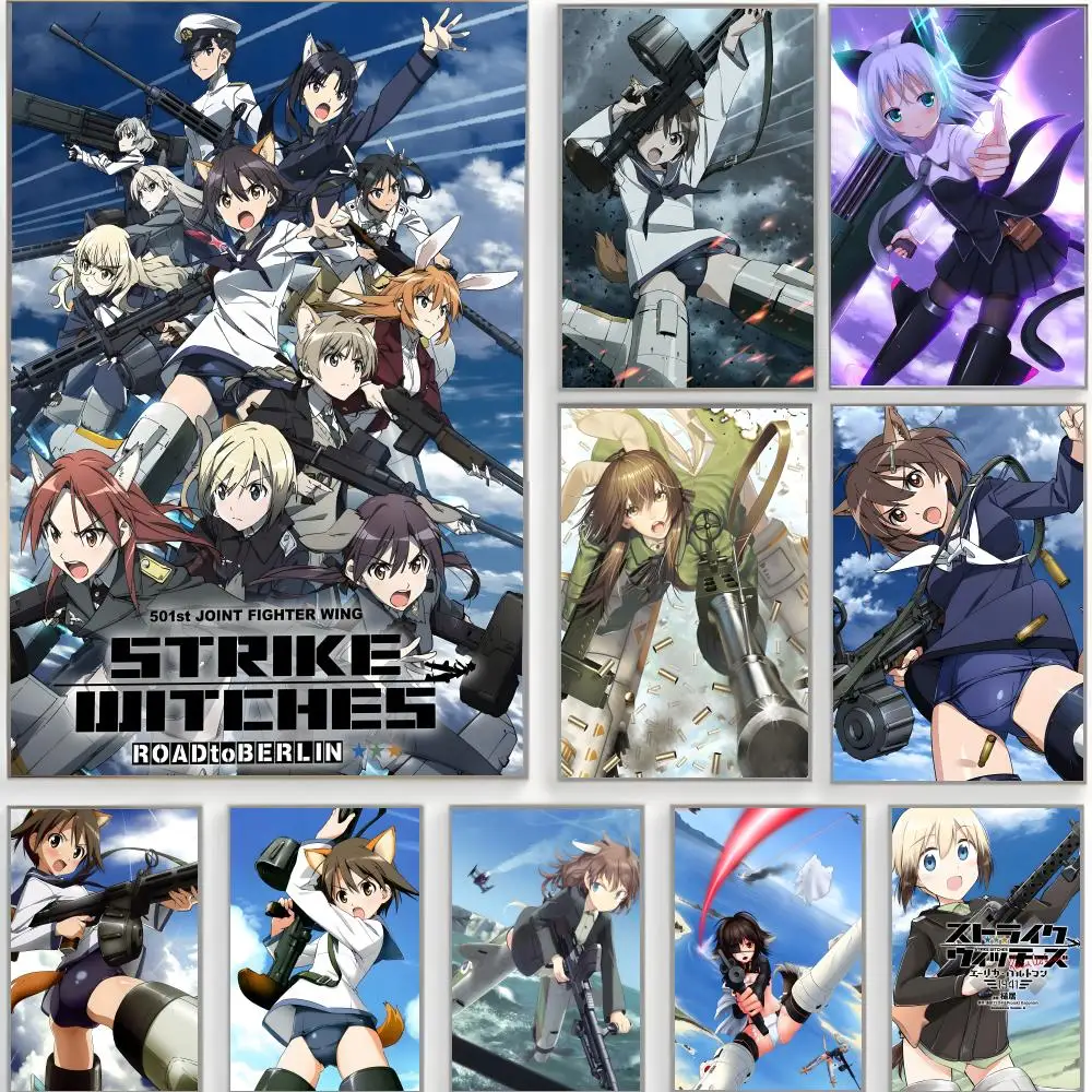 military anime Strike Witches Poster Classic Wall Art  Home Decor  Peel and Stick Unframed