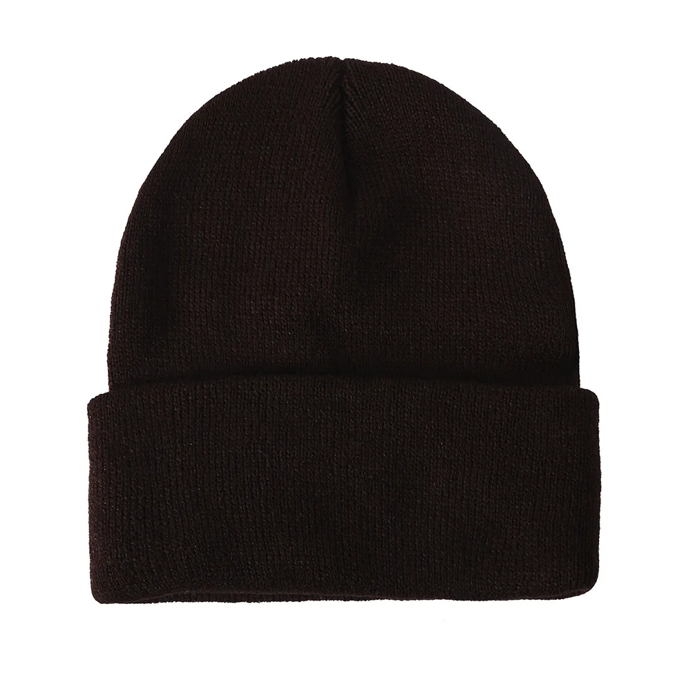 Knitted Hat Warm Plain Unisex Trendy Winter Hat Cool Adult Plain Beanie Hat Cap