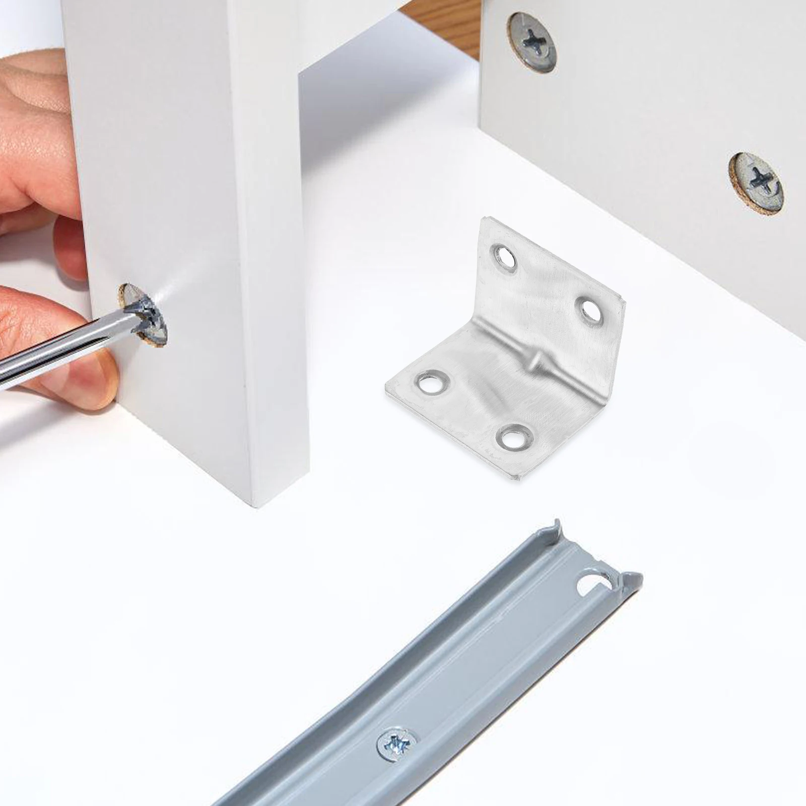 Support d'angle de Code d'angle en acier inoxydable, 10 pièces, connecteur de gousset d'étagère