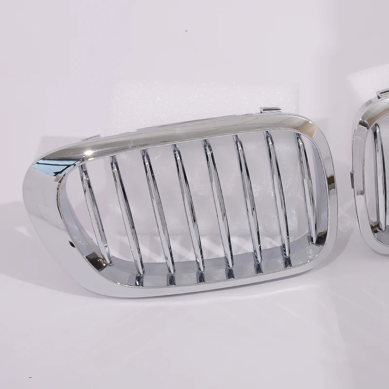 Single Slat Chrome Plate Grille Kidney Grill For 3 Series E46 2-Door 1998-2002 Pre-Facelift & 2000-2007 E46 M3 Coupe Cabriolet - view 3