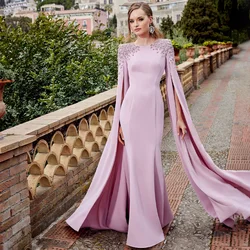 Lavendel Monter der Braut Kleid lange Kristall o Hals Meerjungfrau Luxus Hochzeit Gast Kleid Frauen 2024 Trompete formelle Party kleider