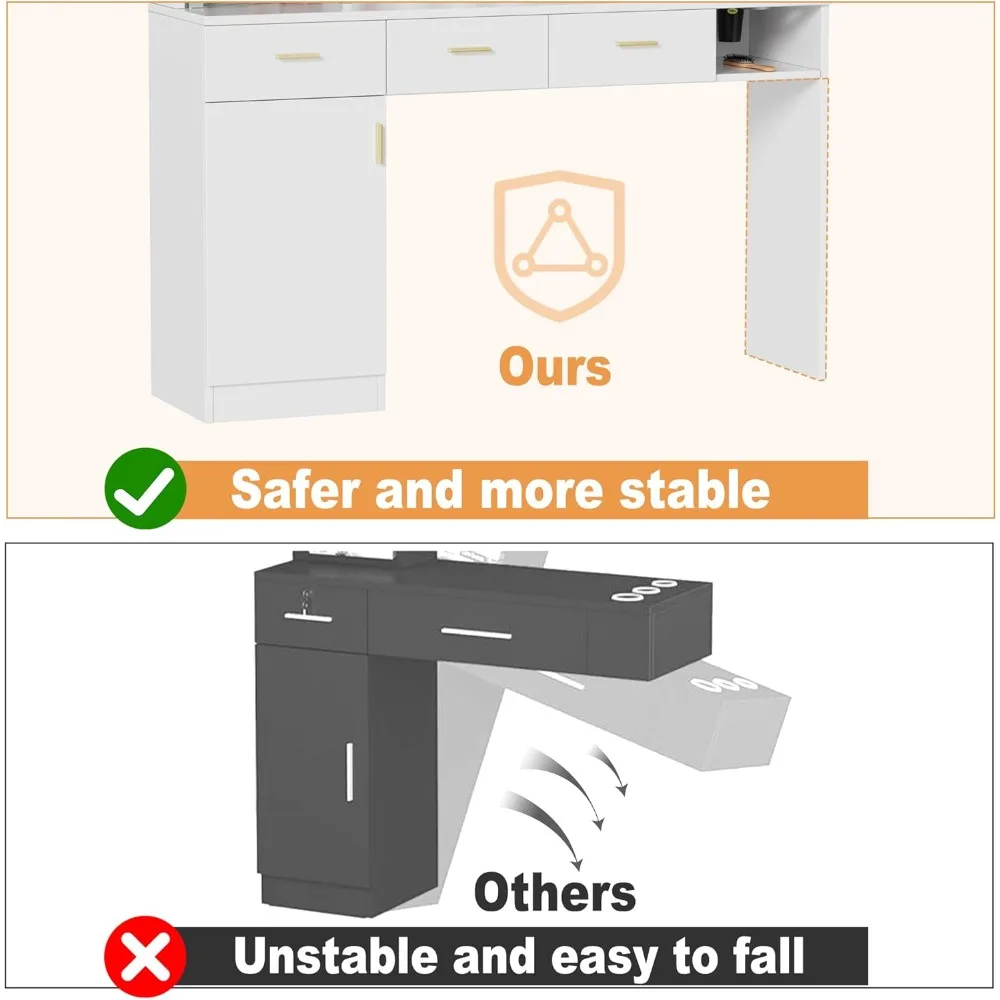 محطة صالون الحلاقة، مجموعة معدات صالون تصفيف الشعر على الحائط، مجموعة أثاث سبا التجميل #5