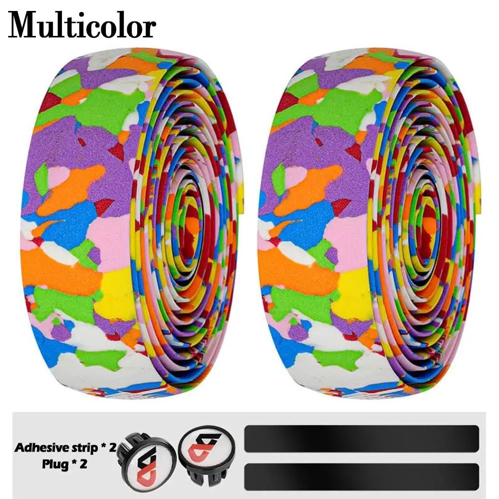 

High Elastic Cycling Road Bike Bar End Plugs Bike Belt Wraps Anti-Slip Damping Tape Bicycle Handlebar Tape Bike Handle Wraps