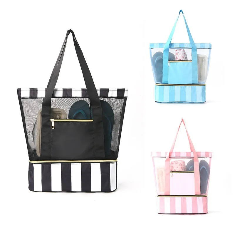 

Cross-border double-layer beach bag large-capacity portable swimming bag travel portable beach bag swimsuit storage bag