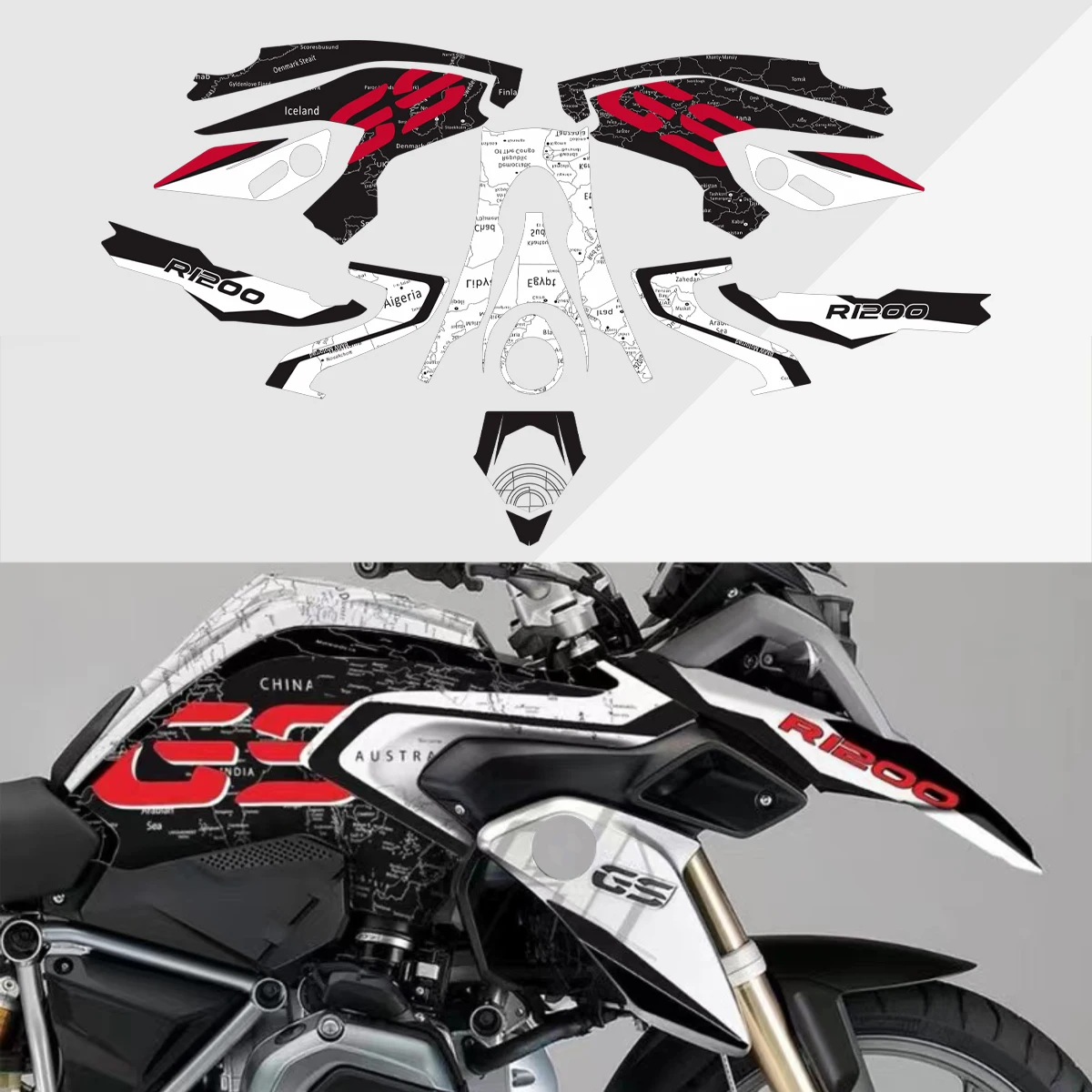 

For BMW R1200GS R1200 GS LC 2014 2015 2016 2017 2018 Motorcycle Whole Car Sticker UV-Proof Sticker Decal accesorios