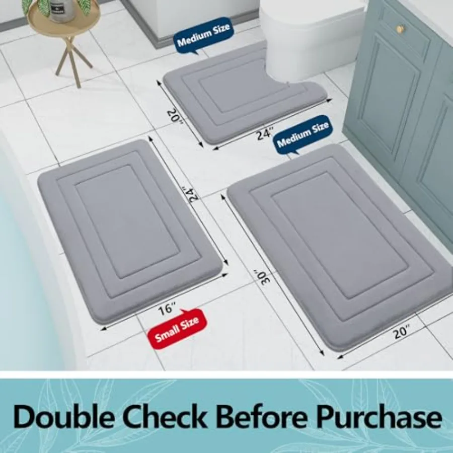 Memory Foam Bathroom Rug Mat 70x24, Ultra Soft and Absorbent Bath Mat, Machine Wash Dry, Comfortable Bath Rug Carpet for Bathro