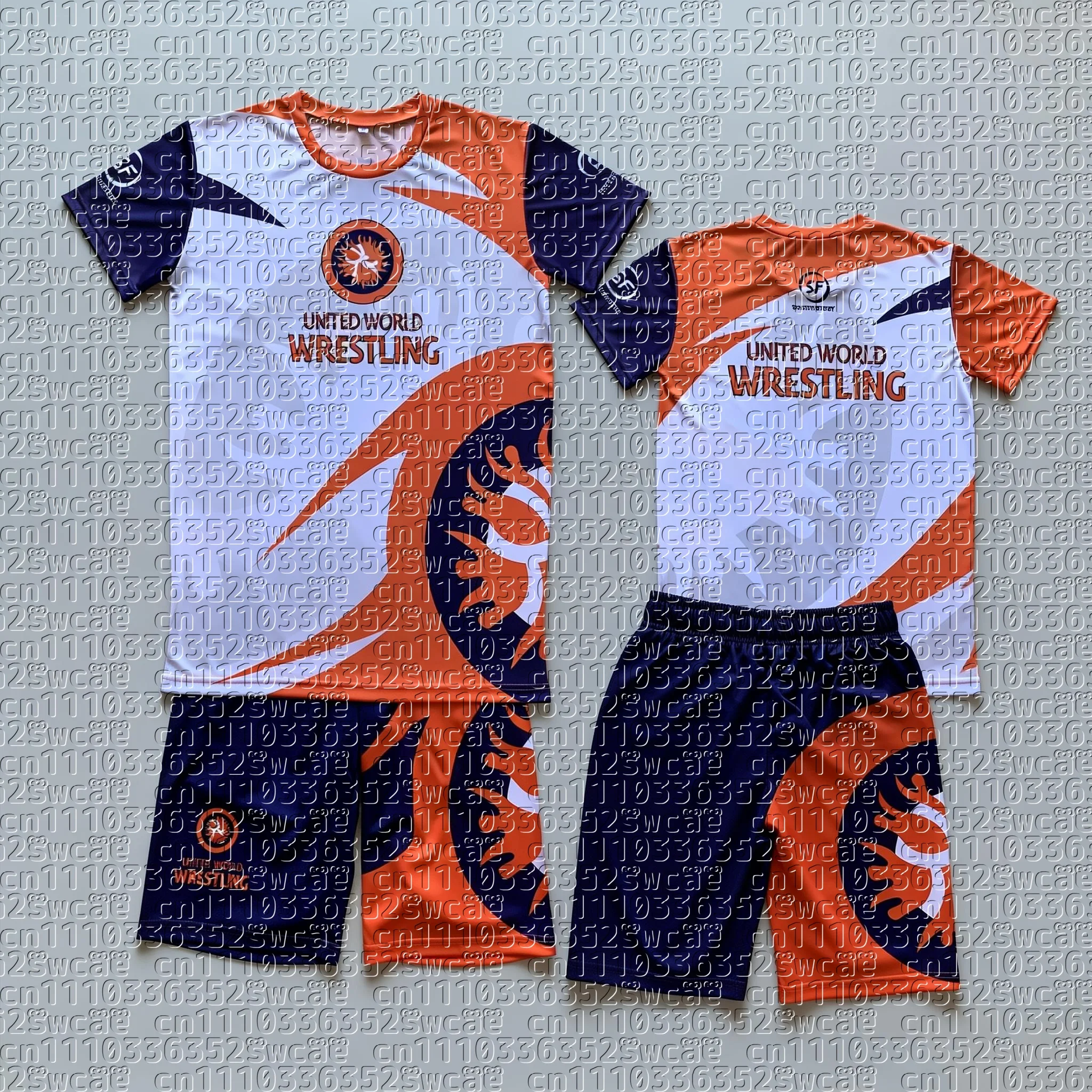 

Hot Selling Men's T-shirt Set, Wrestling Sports Team Uniform, Summer Training Team Uniform, Adult Sports Top, Shorts