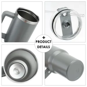 Kapaklı ve pipetli bardak, su Şişesi, paslanmaz çelik standart Cam, termal vakum, Termal buz gibi sürahi, 40 oz Stanley kupası'nın en iyi 10 satışı, kahve - №4