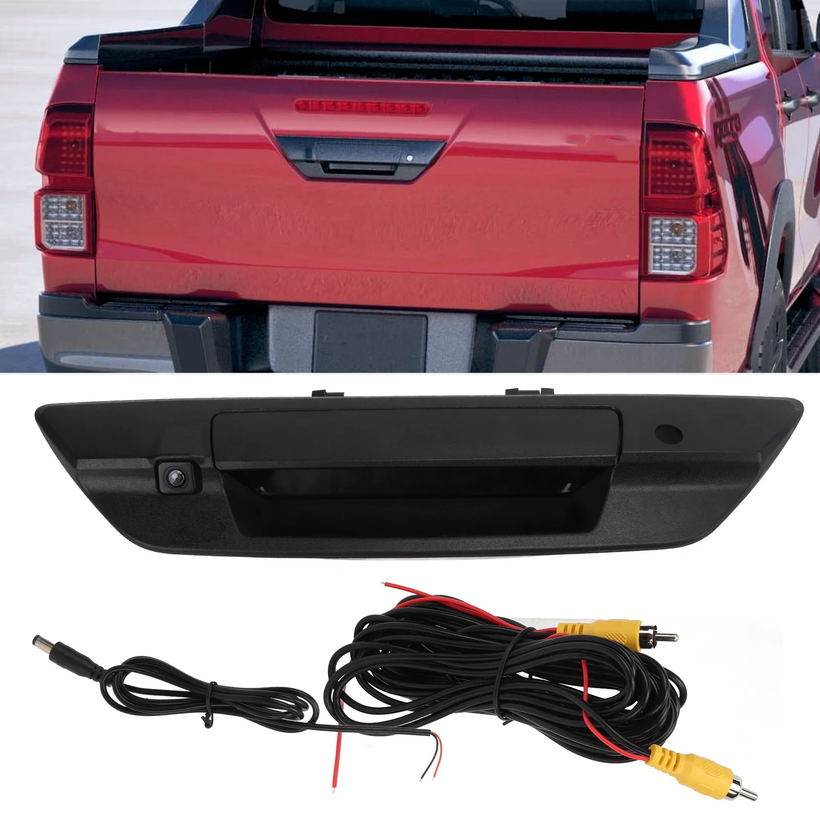 

Rear View Camera ABS Plastic 170 Wide Angle View Shock Resistant Trunk Handle Backup Cameras High Resolution Black for Car