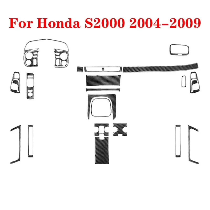 For Honda S2000 2004 2005 2006 2007 2008 2009 Various Parts Car Carbon Fiber Black Stickers Car Interior Decorative Accessories