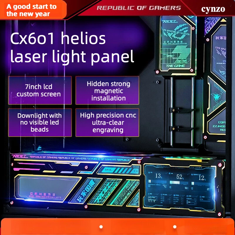 Magnetic Argb Lighting Panel 4pcs Kit with Dynamic Monitoring For  Asus ROG GX601 Helios PC Case Aura Sync High Quality 2026