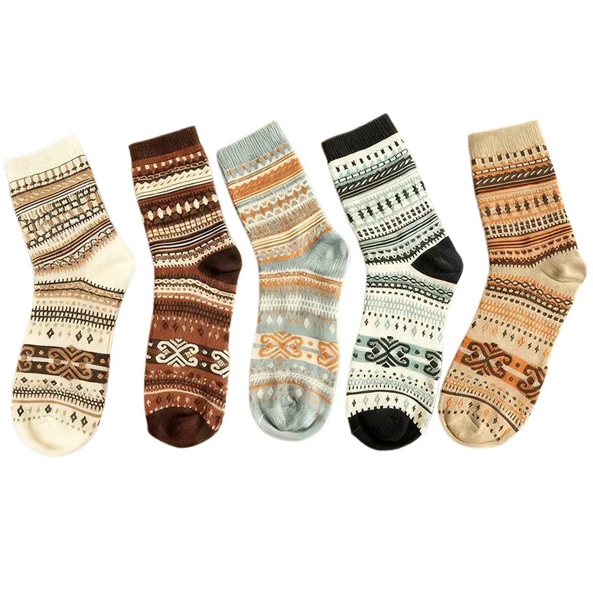 5 Paar weiche Damensocken, atmungsaktiv, bequem, für vier Jahreszeiten, lässige Alltagssocken, leichte Crew-Socken für Damen
