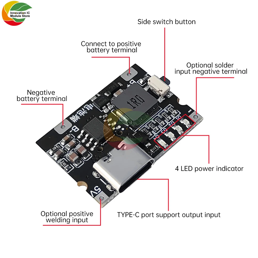 5V3A Charging And Discharging Integrated Module 3.7V4.2V Power Board Charging Protection Module Mobile Power Bank Accessories