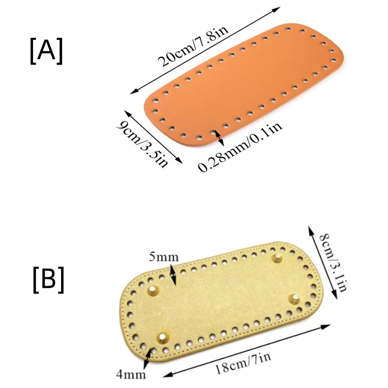 Овальное дно для вязаной сумки, низ из искусственной кожи ручной работы с отверстиями, «сделай сам», «сделай сам», низ ручной работы, базовая сумка,