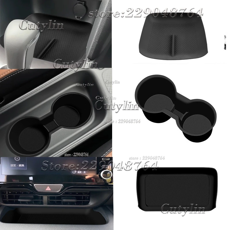 Für Toyota Yaris Cross 2020 2021 2022 Silikon-Gummi Mittelkonsole Getränkehalter Aufbewahrungsbox-Pad Navigationsbildschirm-Pad Zuschnitt