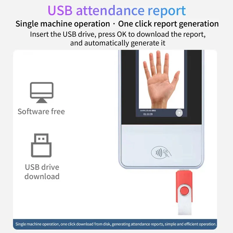 Access Control System Products com Face Recognition e PalmVein, alta qualidade Attasound, Metal Shellm