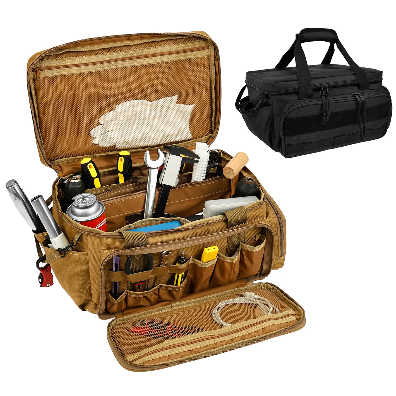 

14" Heavy Duty Tactical Tool Bag Portable Multi Pocket Tool Kit Storage for Repairmen Electrician Carpenter Organizer Bag