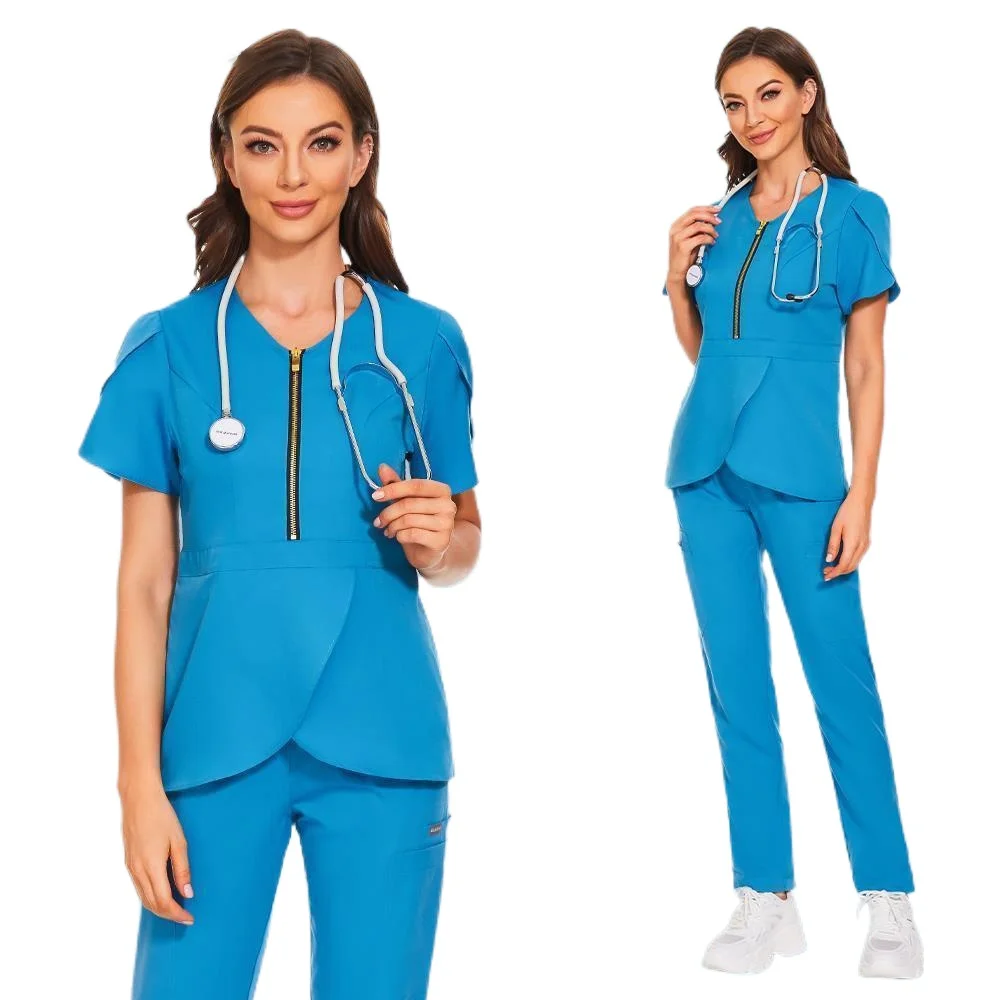 Wholesale Operating Room Medical Uniform High Quality Scrub Set Short Sleeve Nurse Nursing Accessories Tops Pants Scrubs Suits