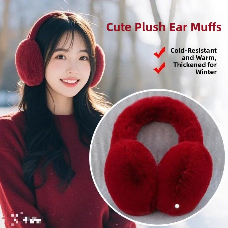 ladies-winter-ear-muffs-warmth-protection-red-plu-bicycle-riding-ear-covers-soft-cozy-ear-pads-faionable-accory