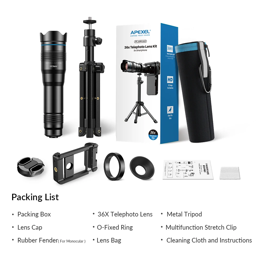 Externes Teleobjektiv für den Außenbereich, 36-faches HD-Hochleistungsmonokular für Konzertfotografie und Videoaufzeichnung