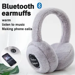 Plush Wireless Headband Headphones Foldable Muffs Earphone Warmer Earmuffs Bluetooth Ear Warmer Music Thick Casual Cap Winter