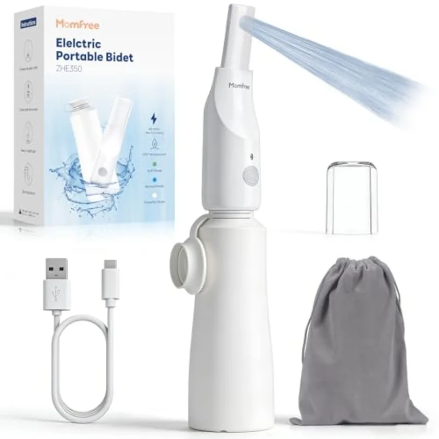 

Portable Bidet for Travel - Rechargeable Electric Travel Bidet Peri Bottle with Adaptor and 3 Speed Modes IPX7 Waterproof Porta