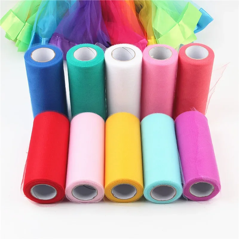 Tulle Roll Width15cm 25Yards Wedding Decoration Roll Spool DIY Fabric Decorative Crafts Christmas Kids Queen Skirts