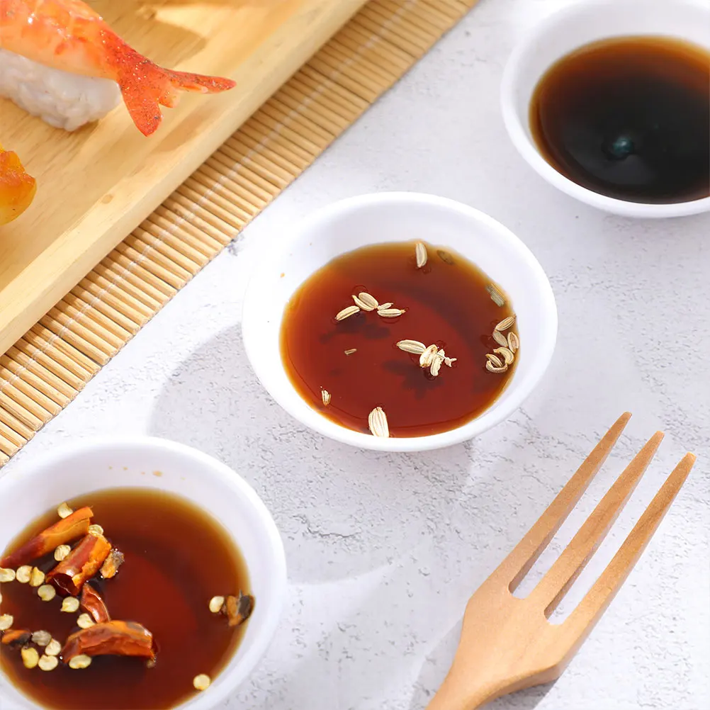 

10pcs Sauce Dishes Melamine Compact Size Rounded Edges Suitable Oil Sugar Vinegar Seasonings Dishwasher Safe Kitchen
