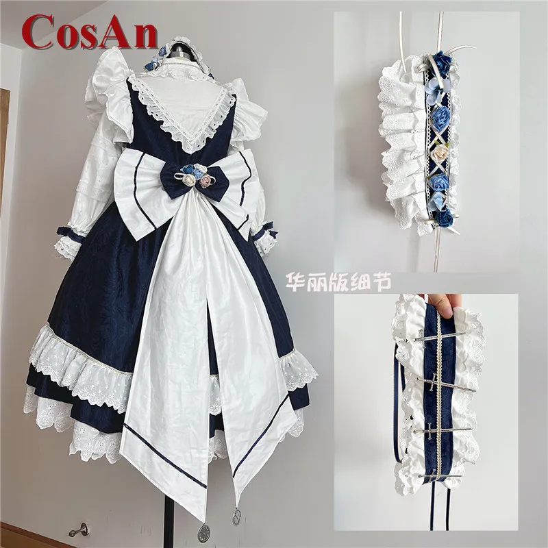 CosAn Hot Game Touhou Project Izayoi Sakuya Cosplay Costume Sweet Gorgeous Formal Dress Activity Party Role Play Clothing