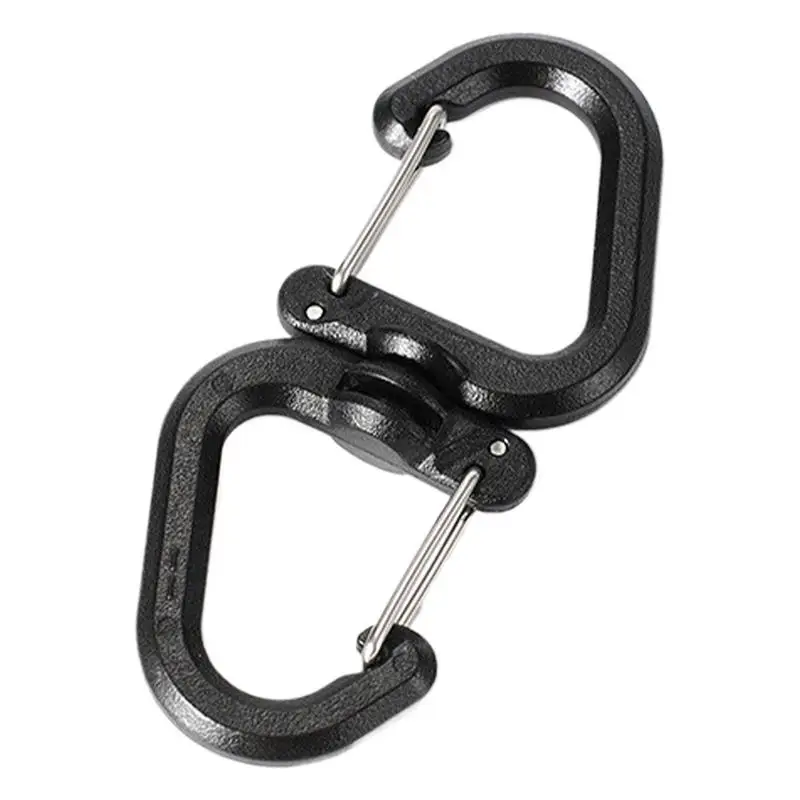 Double Clip Carabiner Outdoor Swivel Clip Portable S Chain Hooks Multi-Use Backpack Keychain Carabiner With 360 Degree Swivel