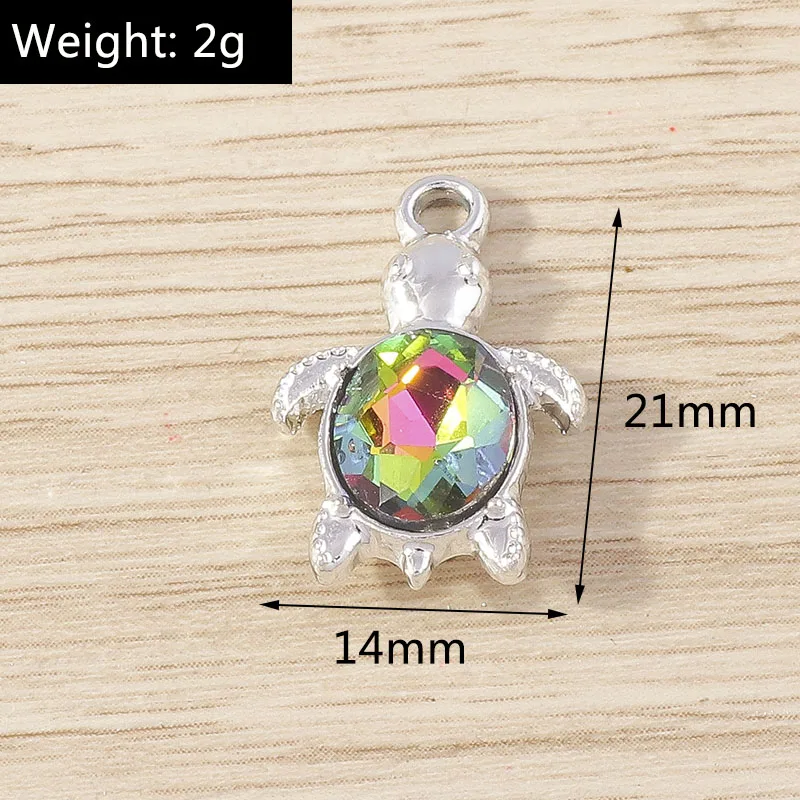 Tusember 10 Stück Kristall-Meerjungfrauen-Schwanz-Muschel-Quallen-Schildkröten-Anhänger für Halsketten, Ohrringe, Armbänder, Anhänger, Bastelarbeiten – Detail 5