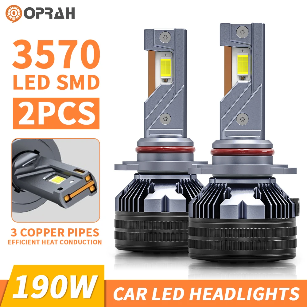 

80000LM 190W H7 LED Canbus Car Headlights Bulbs H1 H4 HB3 9005 HB4 9006 H11 LED 6000K 3570 CSP Auto Turbo Lamp for VW Ford BMW