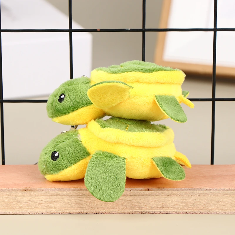 1Pc 10CM Leuke Schildpad Gevulde Pop Cartoon Zachte Knuffel Sleutelhanger Tas Hanger Kid Gift