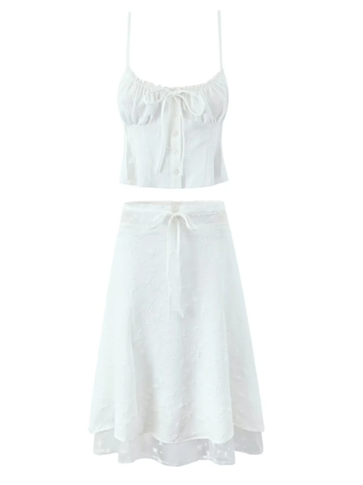 

Pure Desire Lace Splicing Eming Proc Set Bowtie Bal Dr Low Waist Embroidery f Skirt Faionable Women'...