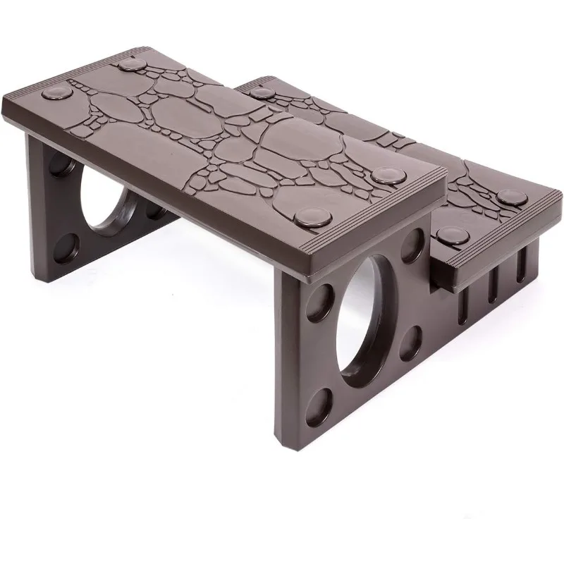 

Universal Multi Purpose 2-Step Spa Hot Tub Pool Outdoor Indoor Camper RV Deck Steps Sided Step, Mocha